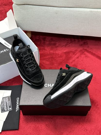 Chanel black mix and match classic casual sneakers for men and women - Image 8