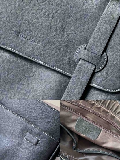 Hermès black large capacity top material crossbody bag - Image 9