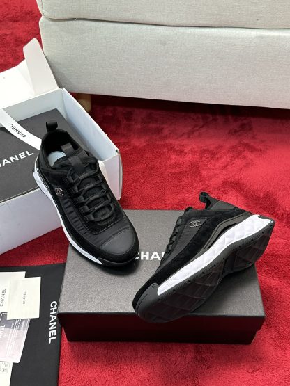 Chanel black men's and women's couple's mixed craftsmanship embroidery style versatile casual sports shoes - Image 9