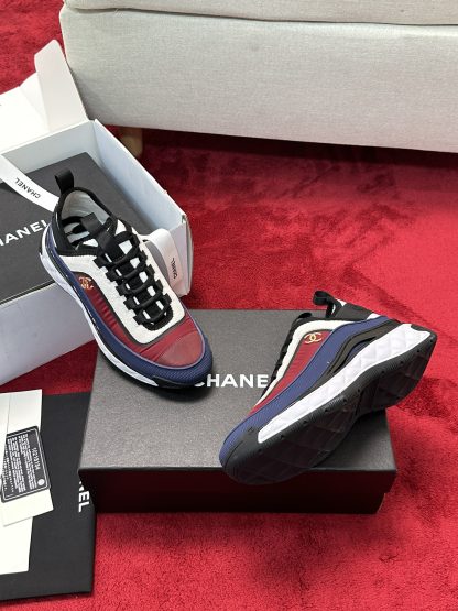 Chanel red and blue men's and women's couple's mixed craft embroidery style versatile casual sports shoes - Image 9