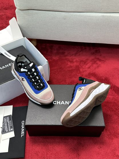 Chanel blue and black men and women couples mix and match craft embroidery style versatile casual sports shoes - Image 9