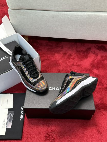 Chanel black mixed sequin craft embroidery style all-match casual sports shoes for men and women - Image 9