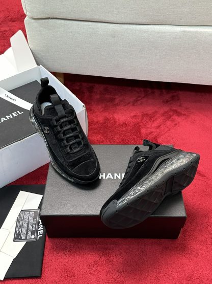 Chanel black mixed-match craft embroidery style versatile casual sports shoes for men and women - Image 9