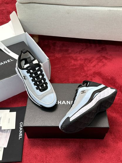 Chanel men's and women's couple's versatile fashion blue-gray mix and match casual sports shoes - Image 9