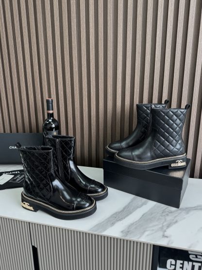 Chanel autumn and winter new black fashionable simple boots - Image 8