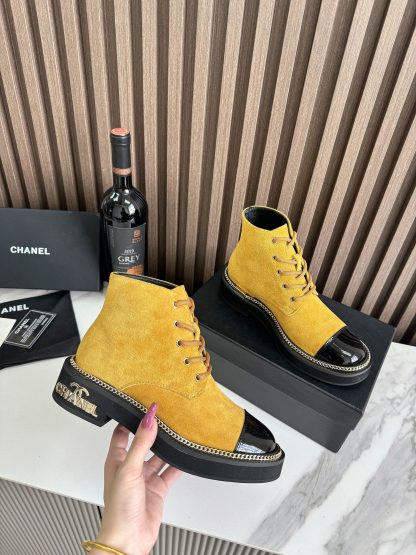 Chanel autumn and winter hit big yellow fashionable simple boots - Image 9