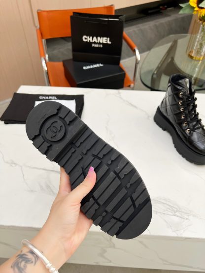 Chanel autumn and winter new black electric show diamond style boots thick sole 6cm - Image 8