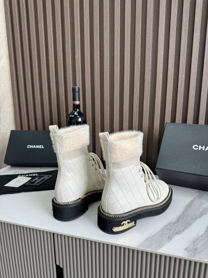 Chanel beige autumn and winter hit fashionable simple boots - Image 9