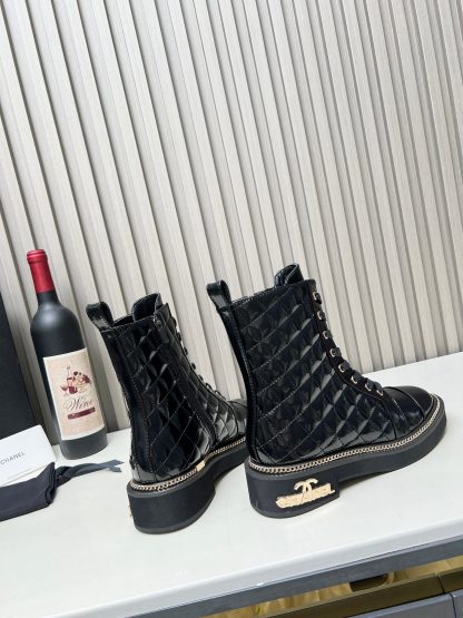 Chanel autumn and winter hit black fashionable simple black Martin boots - Image 9