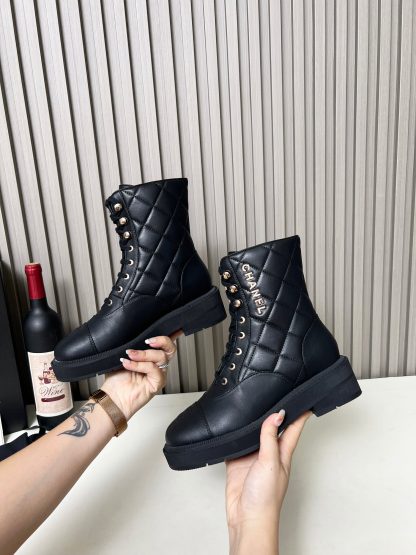 Chanel autumn and winter new electric show diamond style black boots - Image 9