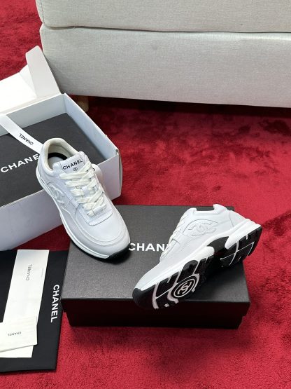 Chanel white craft embroidery style fashion casual sports shoes - Image 9