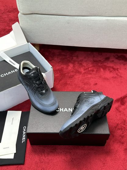 Chanel black craft embroidery style fashion casual sports shoes - Image 9