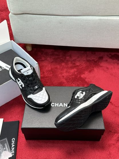 Chanel black and white craft embroidery style fashion casual sports shoes - Image 8