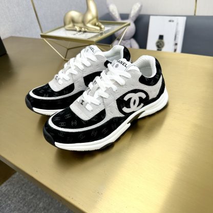 Chanel classic black and gray versatile casual sneakers - Image 9