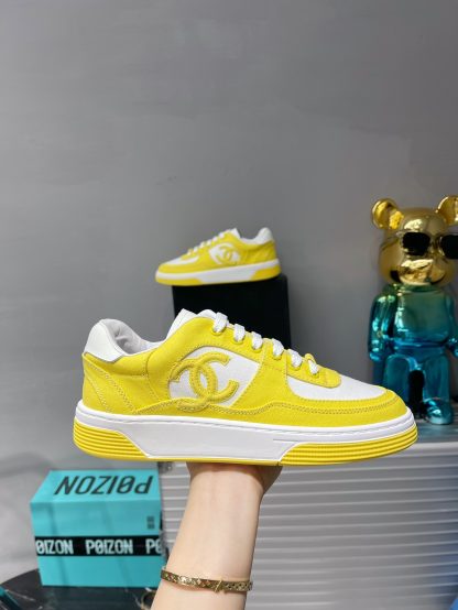 Chanel Spring and Summer Ultra High Quality Yellow Fashionable Casual Sports Sneakers - Image 9