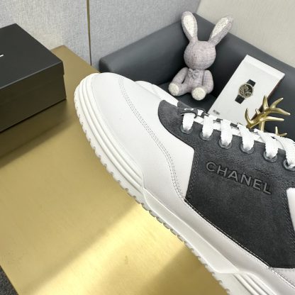 Chanel classic blue-grey fashion casual sneakers - Image 9