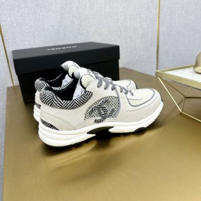 Chanel Classic Fashion Grey Black Casual Sneakers - Image 9