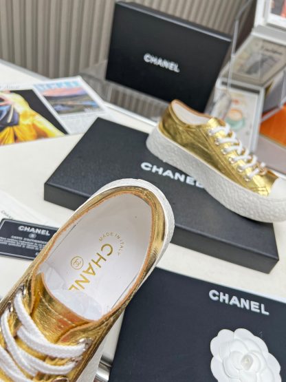 Chanel high-end custom gold classic comfortable casual shoes - Image 9
