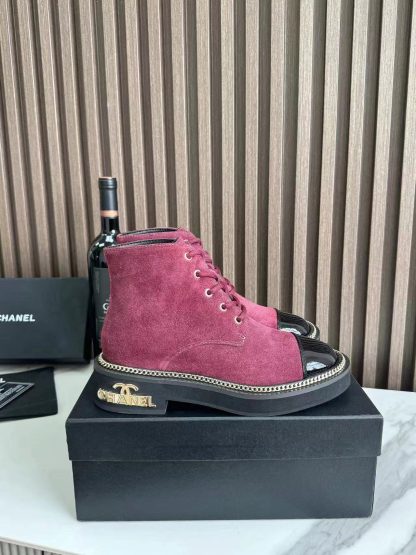 Chanel autumn and winter hit red simple boots - Image 7