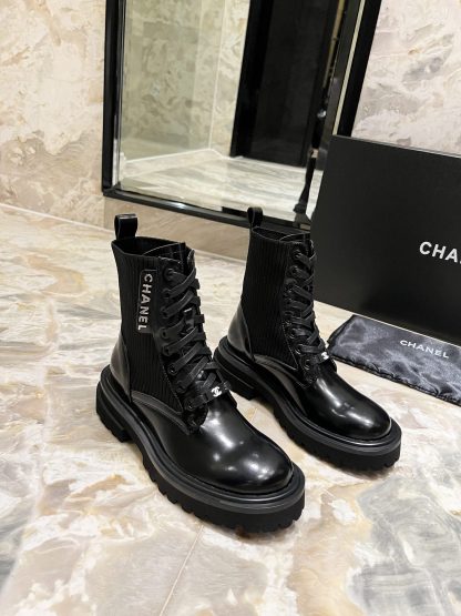 Chanel autumn and winter new handsome fashion luxury letter knight Martin boots - Image 9