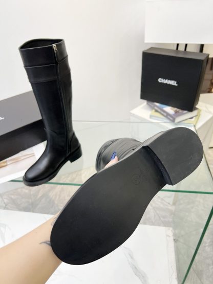 Chanel autumn and winter high-end custom black classic leather boots - Image 9