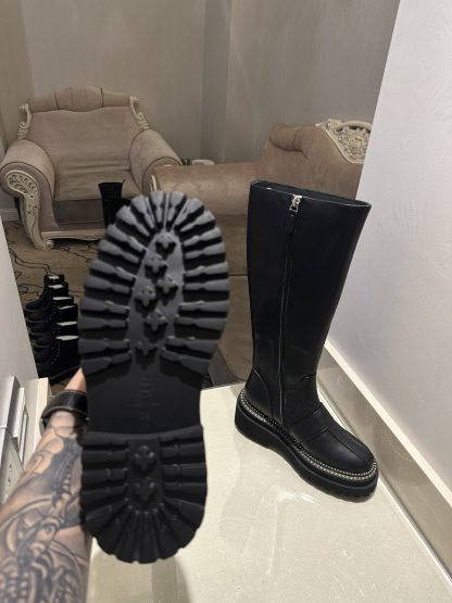 Chanel black autumn and winter high-end classic luxury leather boots - Image 9