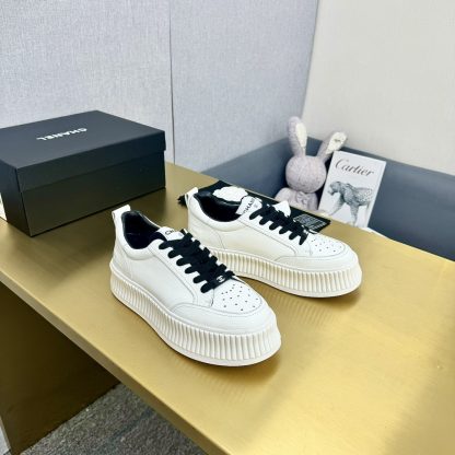 Chanel classic white and black mix classic fashion casual sneakers - Image 9