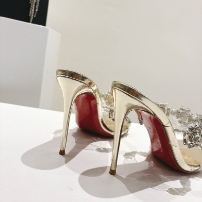 ChristianLouboutin JUST QUEEN crystal high-heeled slippers - Image 8
