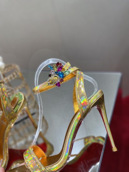 ChristianLouboutin Colorful Crystal Elegant High Heels - Image 8