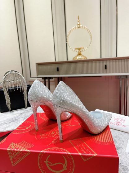 Christian Louboutin Elegant Shimmer Stiletto Heels - Image 9