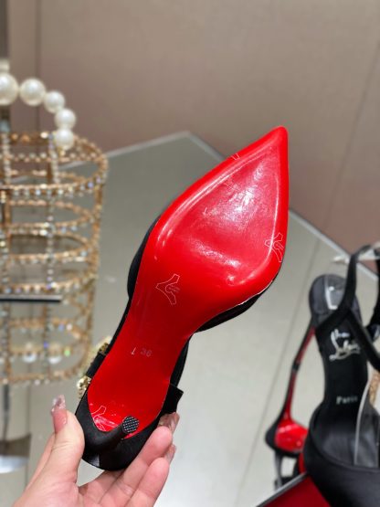 ChristianLouboutin black elegant colorful crystal high heels - Image 9