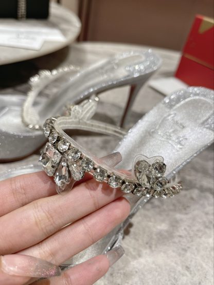 Christian Louboutin pointed toe chain sandals high heels - Image 8