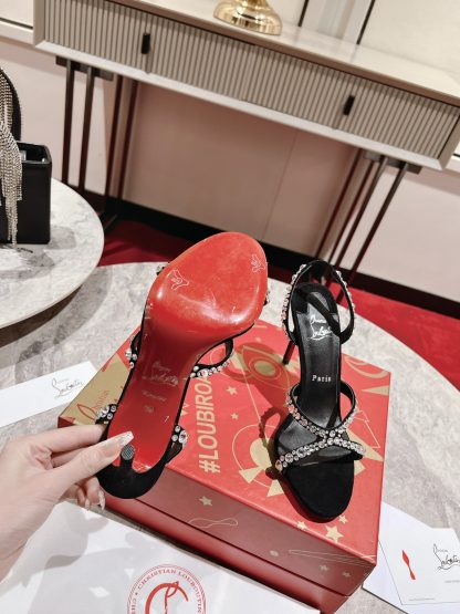 Christian Louboutin cross-strap glitter high heels - Image 9