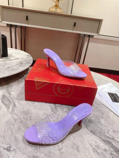 Christian Louboutin Film Diamond Peep-Toe High Heels - Image 9
