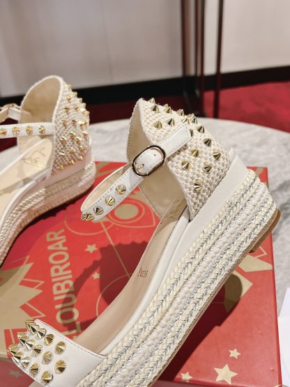 Christian Louboutin metal studded wedge sandals - Image 9