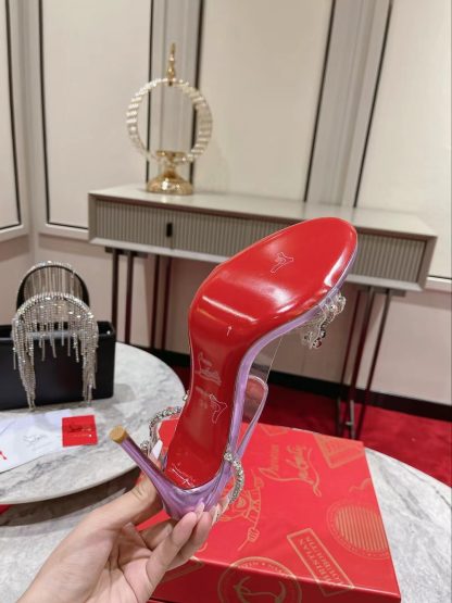 Christian Louboutin crystal chain high-heeled sandals - Image 9