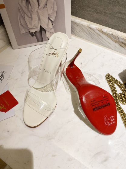 ChristianLouboutin transparent one-strap red bottom sandals high heels - Image 7