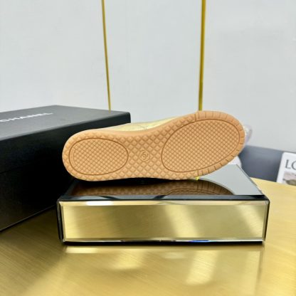 Chanel golden brown mix classic fashion casual sneakers - Image 9