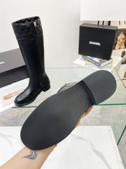 Chanel black autumn and winter high-end design classic comfortable leather boots - Image 9