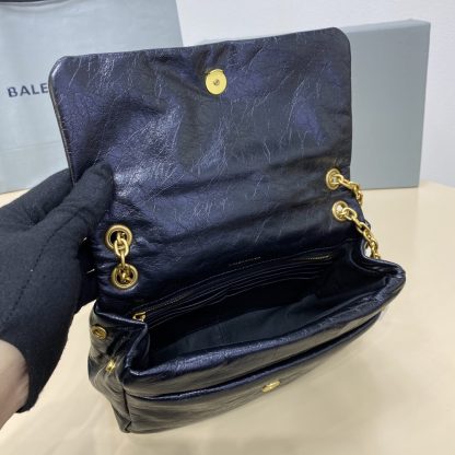 Balenciaga Monaco fluffy bag black and gold mini chain bag - Image 9
