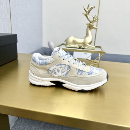 Chanel apricot blue mix and match classic fashion casual sneakers - Image 9