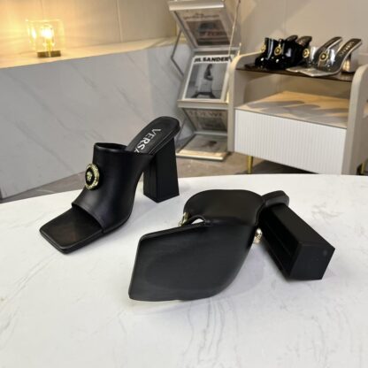 VERSACE new square head thick heel sandals high heels - Image 9