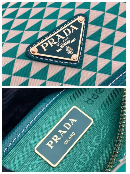Prada Green Classic Print Messenger Bag - Image 9