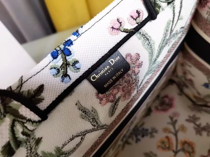 Dior White Iris Medium Book Tote Handbag - Image 9