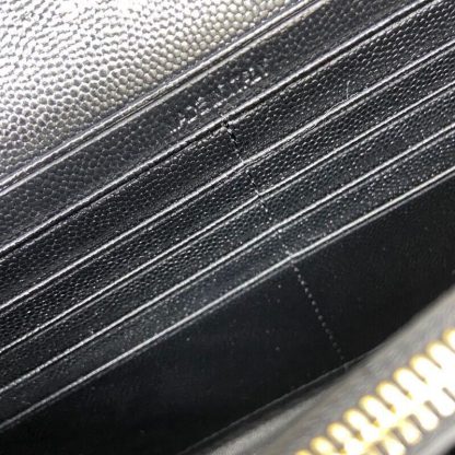Ysl 𝑴𝒐𝒏𝒐𝒈𝒓𝒂𝒎 𝑾𝒐𝒄 black caviar pattern envelope bag - Image 9