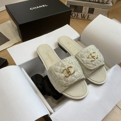 Chanel early autumn white cute sweet special and advanced slippers - Image 9