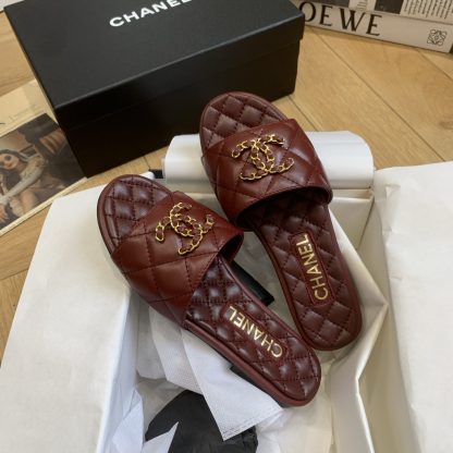 Chanel versatile red slimming slippers - Image 9