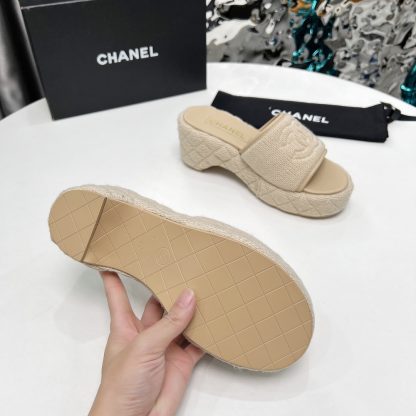 Chanel Early Spring Apricot Dance Shoes Series Retro European and American New Slippers Heel Height 7cm - Image 9
