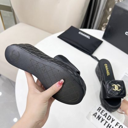 Chanel black spring and summer series European and American catwalk new slippers heel height 6.5 - Image 9