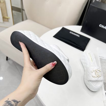 Chanel Spring/Summer Dance Shoes Series White European and American Show New Slippers Heel Height 6.5cm - Image 9
